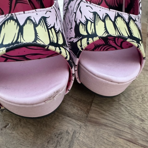 Iron Fist Women's Grave Dancer Platform Pump peep toe size 7 Zombie lace bow 6 - Picture 3 of 10